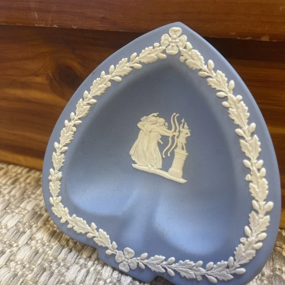 Wedgwood Jasperware Blue Heart Shaped Trinket Jewelry‎ Dish